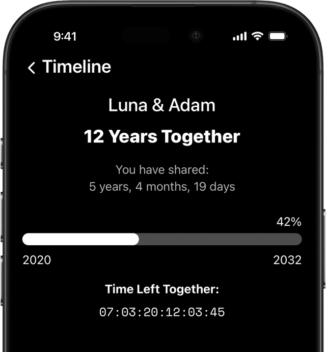 Moment app showing Time Together feature